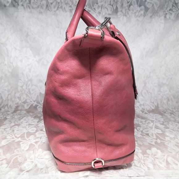 Coach Ashley Satchel Ginger Beet Shoulder Bag Full Leather Carry All Pink - Picture 6 of 16